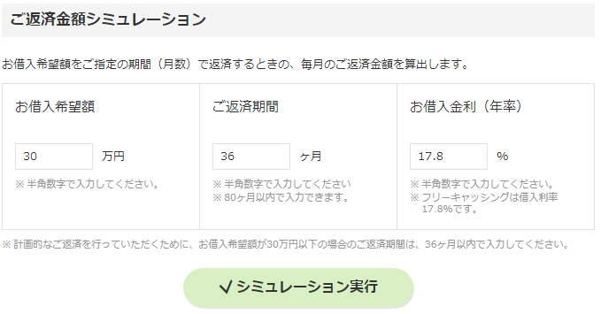 返済金額シュミレーション